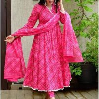 Stanja Printed Long Kurti Set for Women | Stylish Cotton 3-Piece Dress